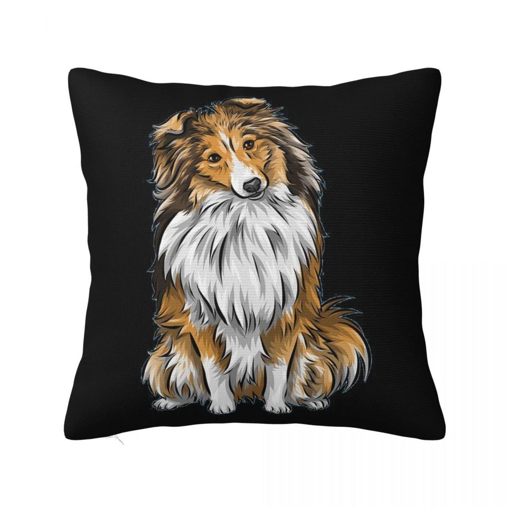 Sheltie Dog Square Pillowcase Cushion Cover Comfort Pillow Case Throw Pillow Cover for Home Bedroom Car
