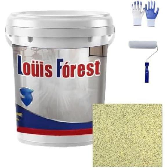 Louis Forest Epoxy Floor Paint, High-Gloss Marble Effect Waterproof Water-Based Epoxy Floor Paint (Dark Gray)