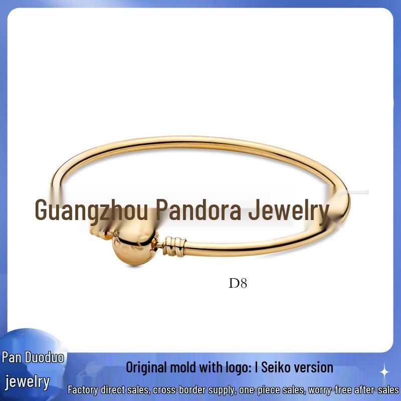 Panjia Dora S925 Versilbertes Schlangenkettenarmband mit Rundverschluss für Damen