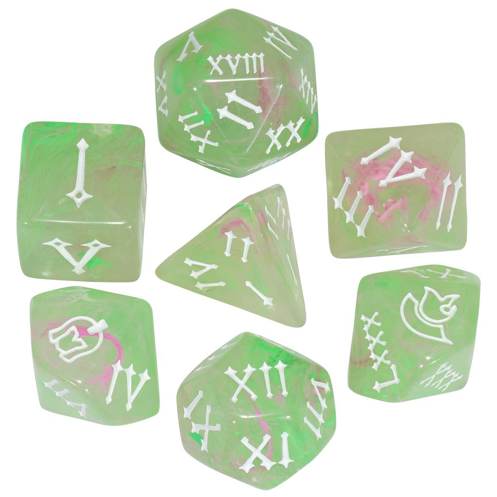 7pcs DND Dice Set Creative Design Roman Number Pattern Polyhedral Dice for Dungeons Game Role Playing Table Games