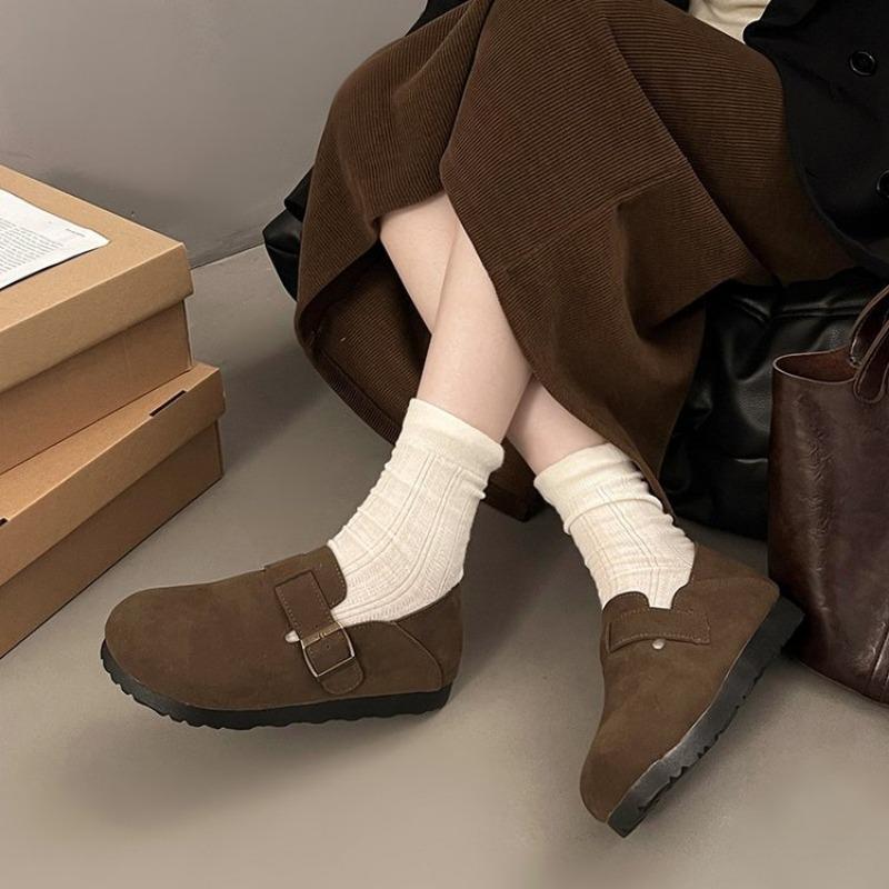 Fashion 2025 Women Flat Shoes Round Toe Retro Mary Janes Loafers Female Belt Buckle Casual spring Fashion Lady Chaussure Femme
