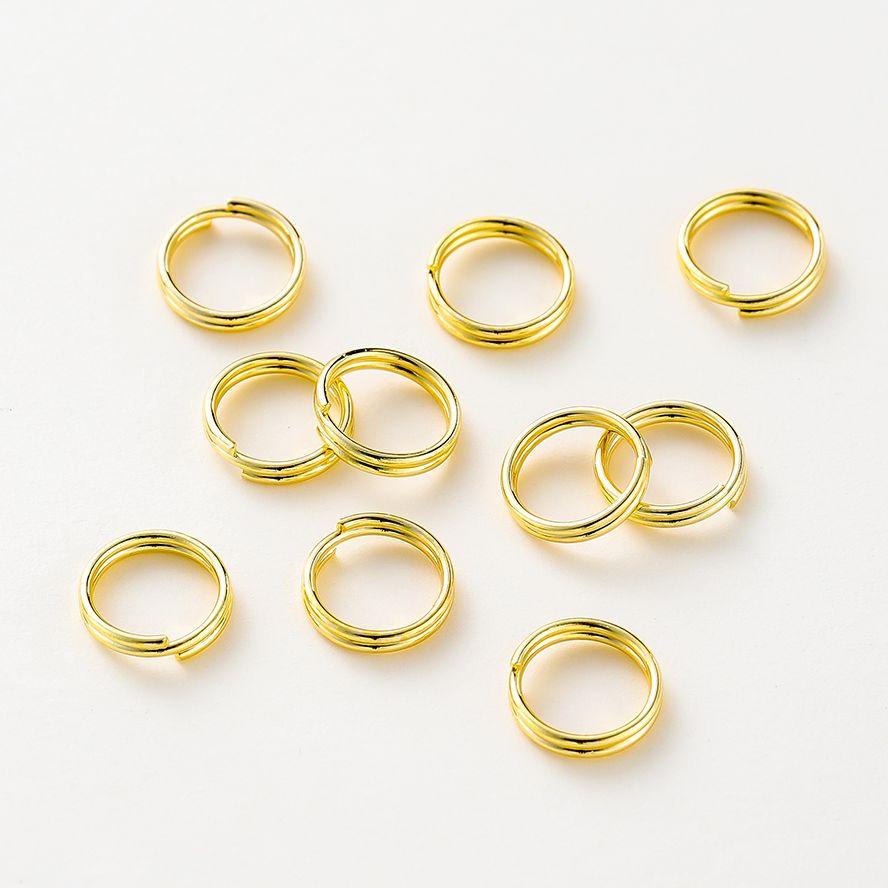 50pcs/lot 4-8mm 14K 18K Gold Plated Brass Double Loops Keyring Jump Rings Split Ring Connectors For DIY Jewelry Making  Findings