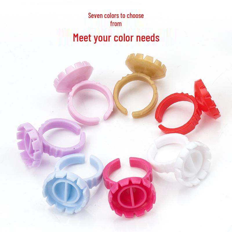 50-Pack Eyelash Glue Ring Blooming Cups for Tattooing & Beauty