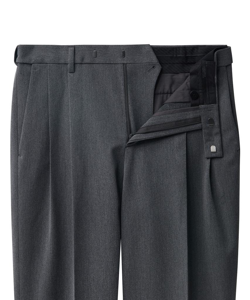 Musinsa Standard Heavyweight Fleece-Lined Real Wide Hidden Elastic Waist Slacks [Medium Gray]