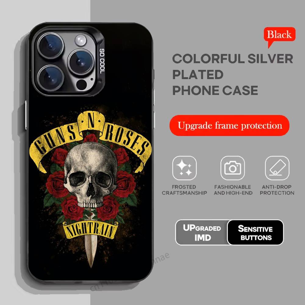 Band G-Guns N Roses Phone Case for iPhone 15 16 Pro Max Air SE 11 13 Pro 14 Plus 12 11Pro 15Pro Max 16e Cover