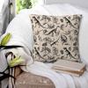 Vintage Museum Dinosaurs And Skeletons Black And Cream Square Pillowcase Pillow Cover Cushion Throw Pillow for Home Bedroom