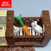 MOC Bausteine Tier Hase Kaninchen Bau 29685pb02 Bauernhaus Pinsel Stadt Modell Pädagogische Bausteine Geschenk für Kinder