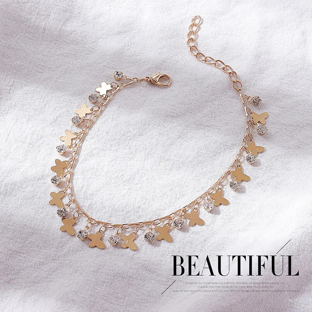 Creative Butterfly Pendant Anklets Luxury Rhinestone Anklet Jewelry Accessories For Women