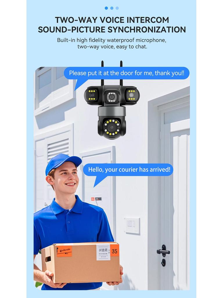 YOOSEE Wireless Triple-Lens HD Night Vision Surveillance Camera