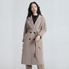 Yilvten Women's Double-Faced Wool Blend Belted Mid-Length Coat