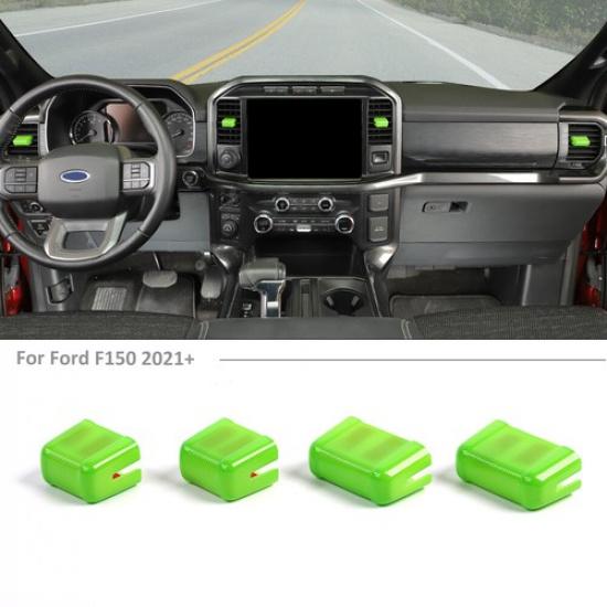Center Console Air Conditioner Outlet Vent Trim Decor for Ford F150 2021+ Green