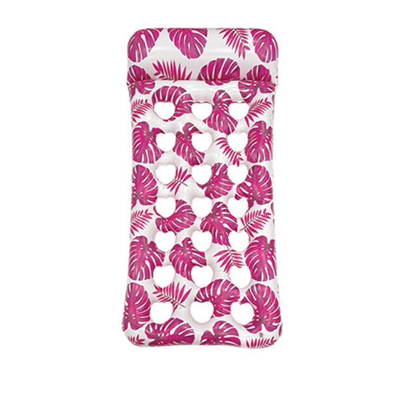 Floating Bed Foldable Waterproof Strong Bearing Capacity Floating Row Leakproof PVC Maple Leaf Inflatable Recliner Beach Supply