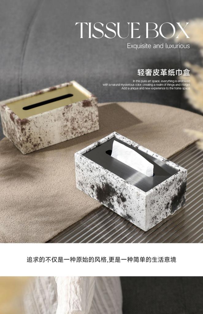 Leather Tissue Box Rectangular Irregular Patterns Desktop Storage Box Napkin Holder Paper Towel Holder Home Decoraction