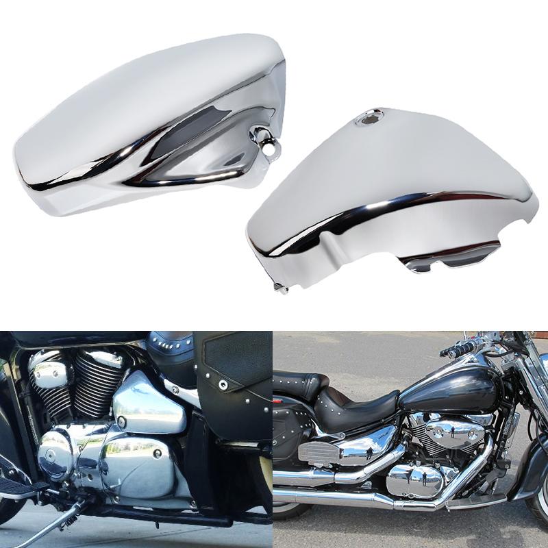 For Suzuki Boulevard Voluisa C50 VL400 VL800 2005-2017 Motorcycle Battery Side Covers Fairing Guard Protector Chrome Motocross