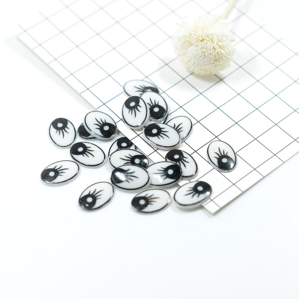 60 flach-ovale Sicherheitsaugen, selbstklebend, beweglich, für Bastelarbeiten, für DIY-Spielzeug