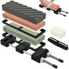 [Rloao] Sharpening Stone Set, 400/1000/3000/8000 Grit, Double-Sided, with Stainless Steel Universal Stand, for Home Use, Coarse, Medium,