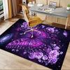 Purple Butterfly Flowers Pattern Printed Chair Mat -Decorative Mats for Office Tables,Coffee Tables - Durable and Fashionable Carpet0331036