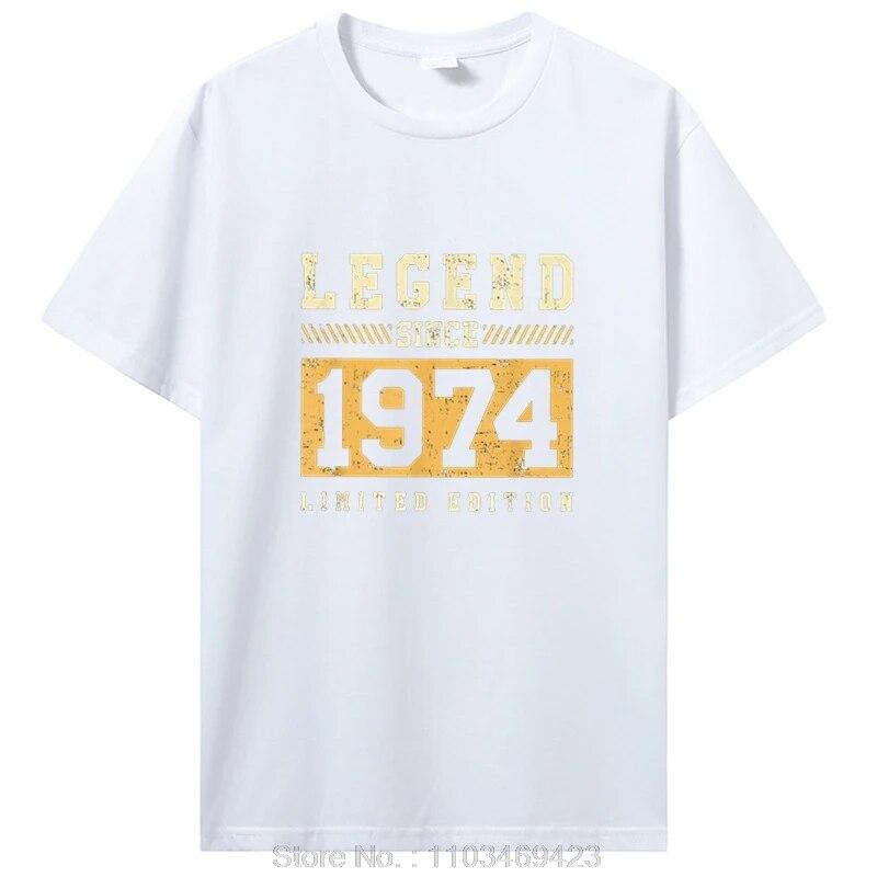 Gammal Vintage 1974 Födelsedagsdekoration Unisex Dam T-shirt Fru Make Födelsedagspresenter Ordspråk Citat Grafisk T-shirt Kläder