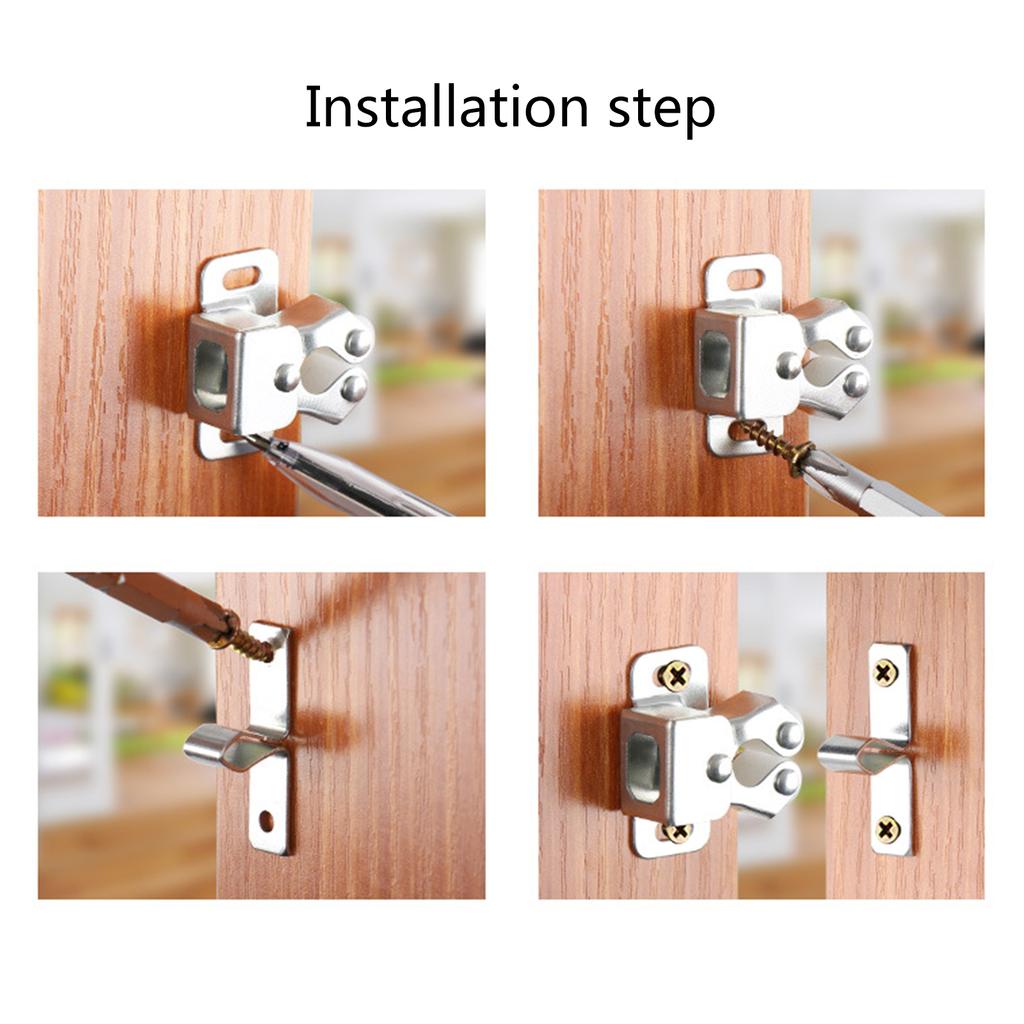 5pcs Door CatchesDouble Roller Closet Catch with Screws Durable Cupboard Cabinet Door Catches for Home Furniture Durable