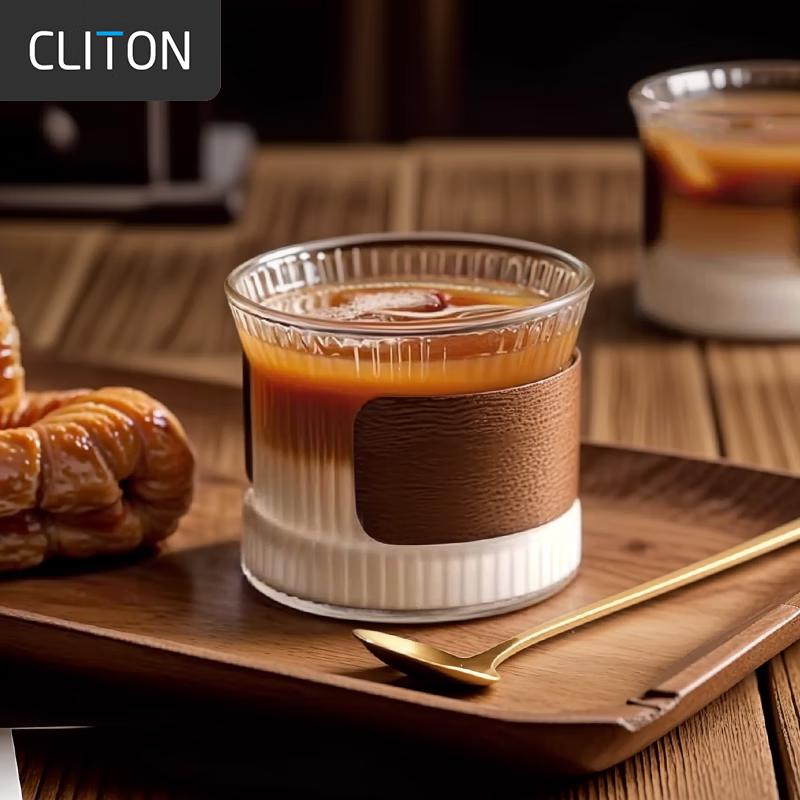 CLITON Japanese Style Glass Coffee & Tea Cups