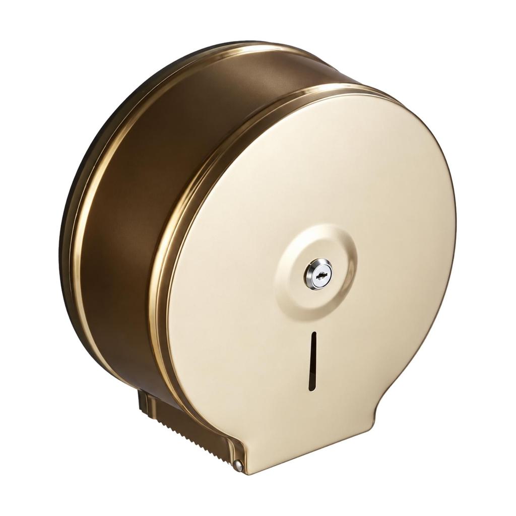 Wall-Mounted Jumbo Roll Dispenser with Locking Cover Large Capacity Toilet Paper