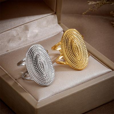 Rings Oval for Woman Vintage Simple Geometric Temperament Trendy Design Chic Birthday Jewelry Gift