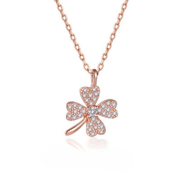 INS Kalter Wind Japanisch Koreanisch Vierblättriges Kleeblatt Halskette Weibliche Schlüsselbeinkette Minimalistischer Glücksklee Anhänger