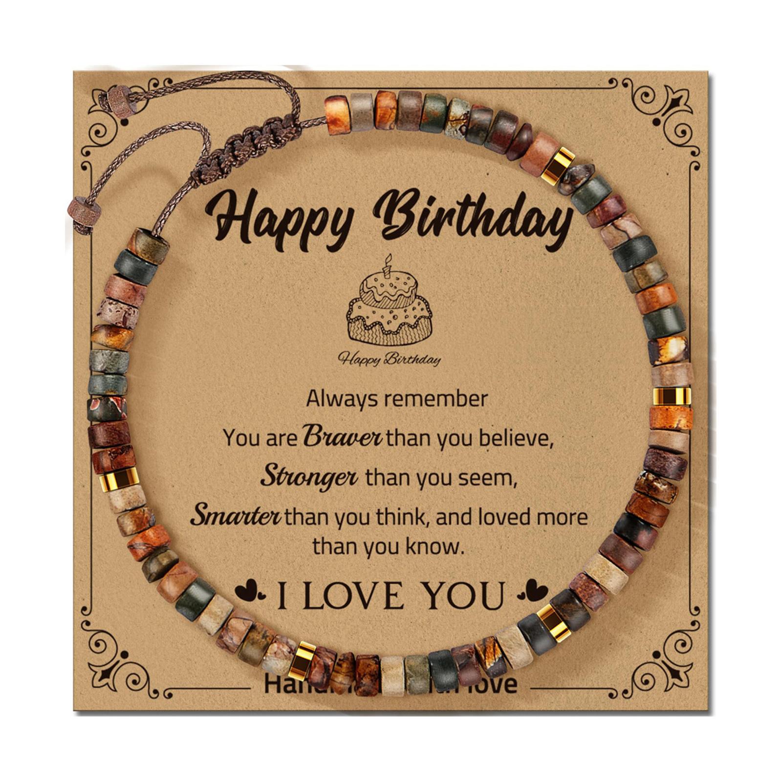 

Регулируемый браслет из натурального камня ручной работы, украшение для всех возрастов, с карточкой благословения и добавлением нескольких цветов 21