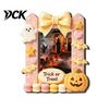 Decorative Magnetic Frame Halloween Photo Refrigerator Magnet, Ghost Pumpkin Picture Display Holder, Wooden for Holiday Party Kitchen Themed