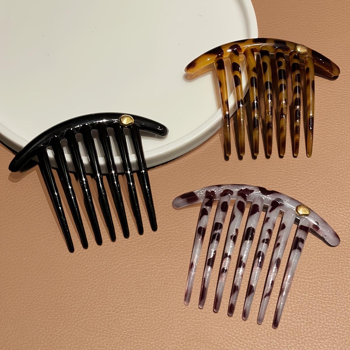 3Pcs Women s Leopard Print Hair Side Comb, Fashionable and Elegant, Casual, Ponytail Finishing Hairpin, Women s Hair Accessories, Gift Recommendation