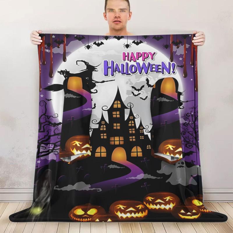 Fleece Wearable Blanket With Sleeves Cozy Hooded Throw Adults Winter Loungewear Halloween Costume Accessory
