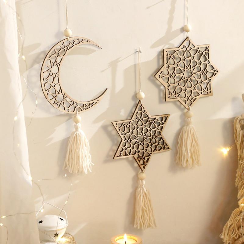 1/3pcs Cotton Rope Jupiter Moon Hollow Pendant Home Bedroom Wall Decoration Pendant Home Decoration Crafts Home Decoration