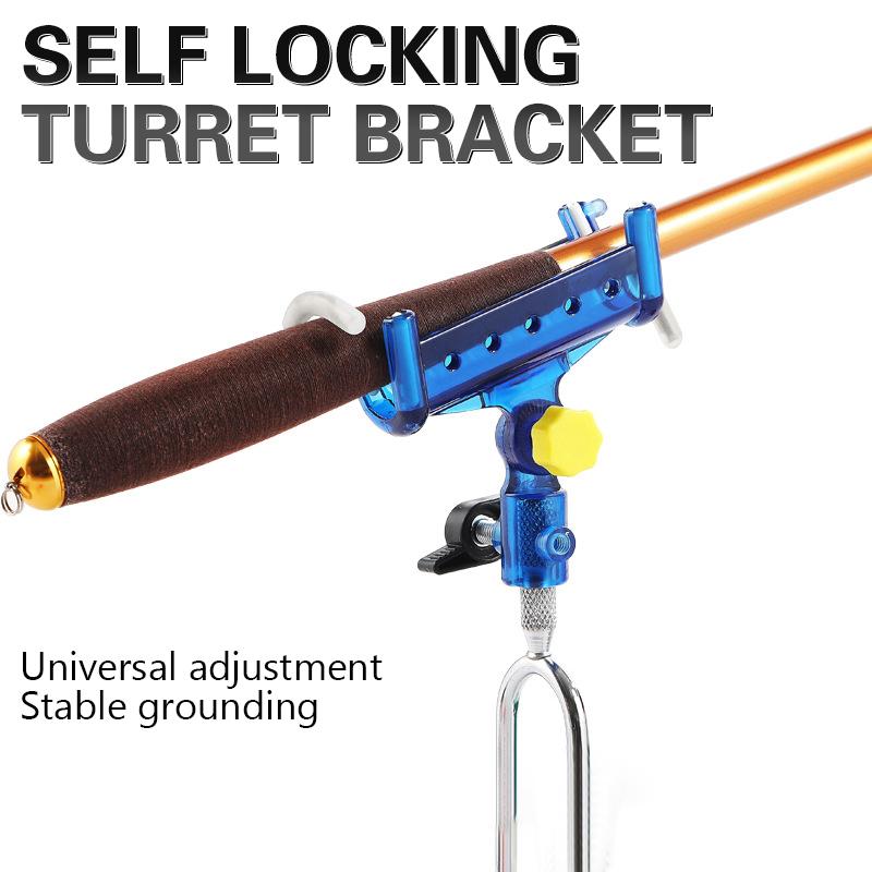 360Degree Rotatable Adjustable Fishing Rod Holders Self-Locking Fish Pole Bracket Ground Bank Fishing Rod Rack Stand Fish Pole Holder