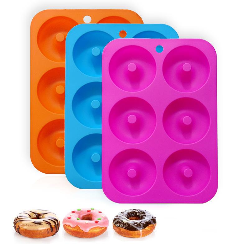6 Hole Silicone Donut Mold DIY Cookie Chocolate Mould Non-Stick Cake Dessert Bakeware Heat Resistant Baking Pastry Tools