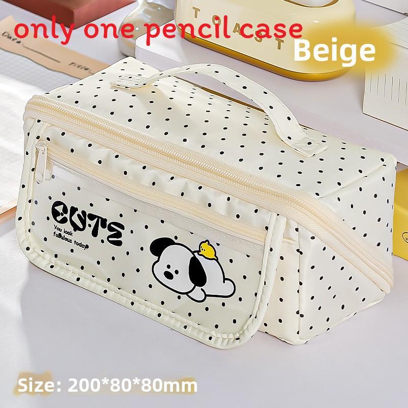 Cartoon Dog Pen Case With Large Capacity For Students Durable Fabric Storage Bag