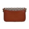 Coach Tan Signature Canvas Flap Crossbody Bag With Signature C Turnlock & Gold Hardware For Daily Use