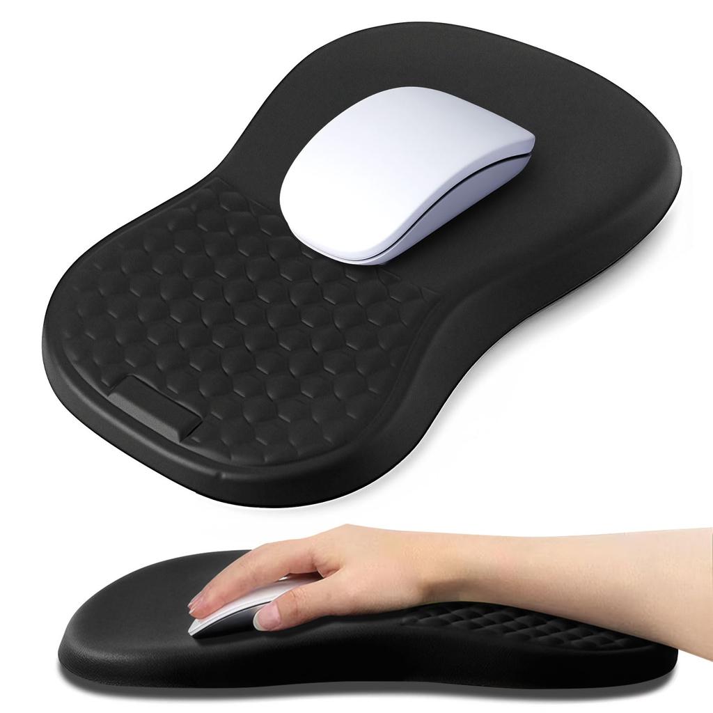 Mouse Pad with Integrated Wrist Ergonomic Massage Dot Tendonitis Wrist Pain Memory Fatigue Rubberized for Doctor-Approved Support, Design, Relief,