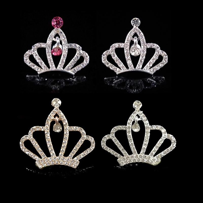 Engood 50Pcs DIY Alloy Crown Pendant Rhinestone Button Sewing Trim & Embellishments Craft Buckles For DIY Hair Dress HZ25-HZ474