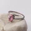 Sweet And Cool Girl Peach Blossom Niche Design Sense Simple Water Drop Pink Diamond Zircon Light Luxury Opening Ring