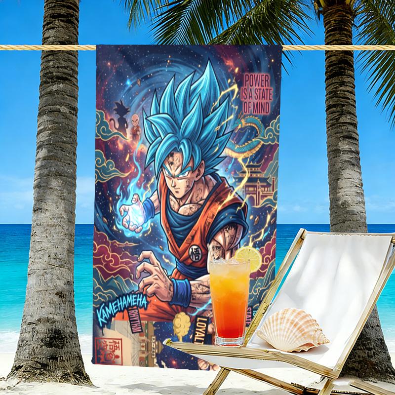 Dragon Ball-trykk Strandhåndkle Design, Mykt, Lettvektig. for Hjemmebad, Spa, Basseng, Yoga, Surfing, Camping, Gave til Familie, Venn