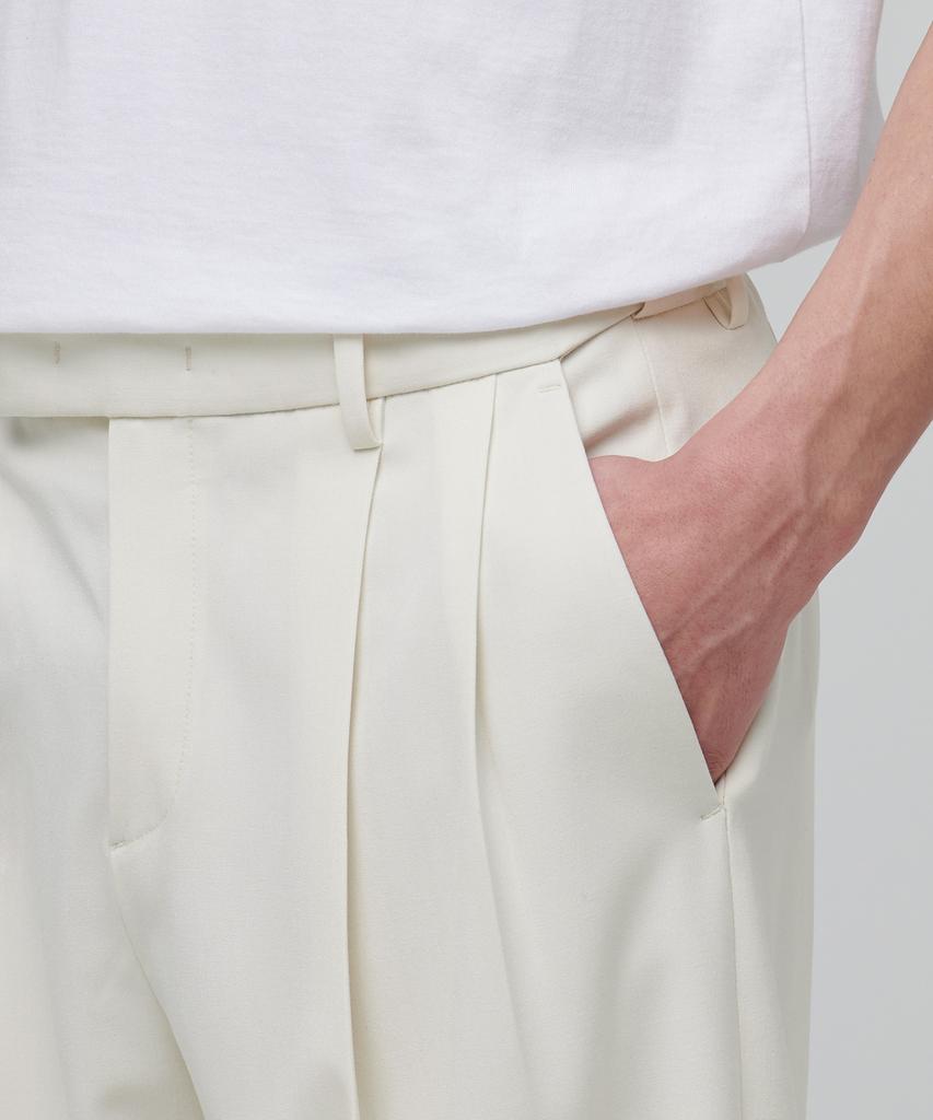 Musinsa Standard Super Wide Hidden Banding Slacks [Cream]
