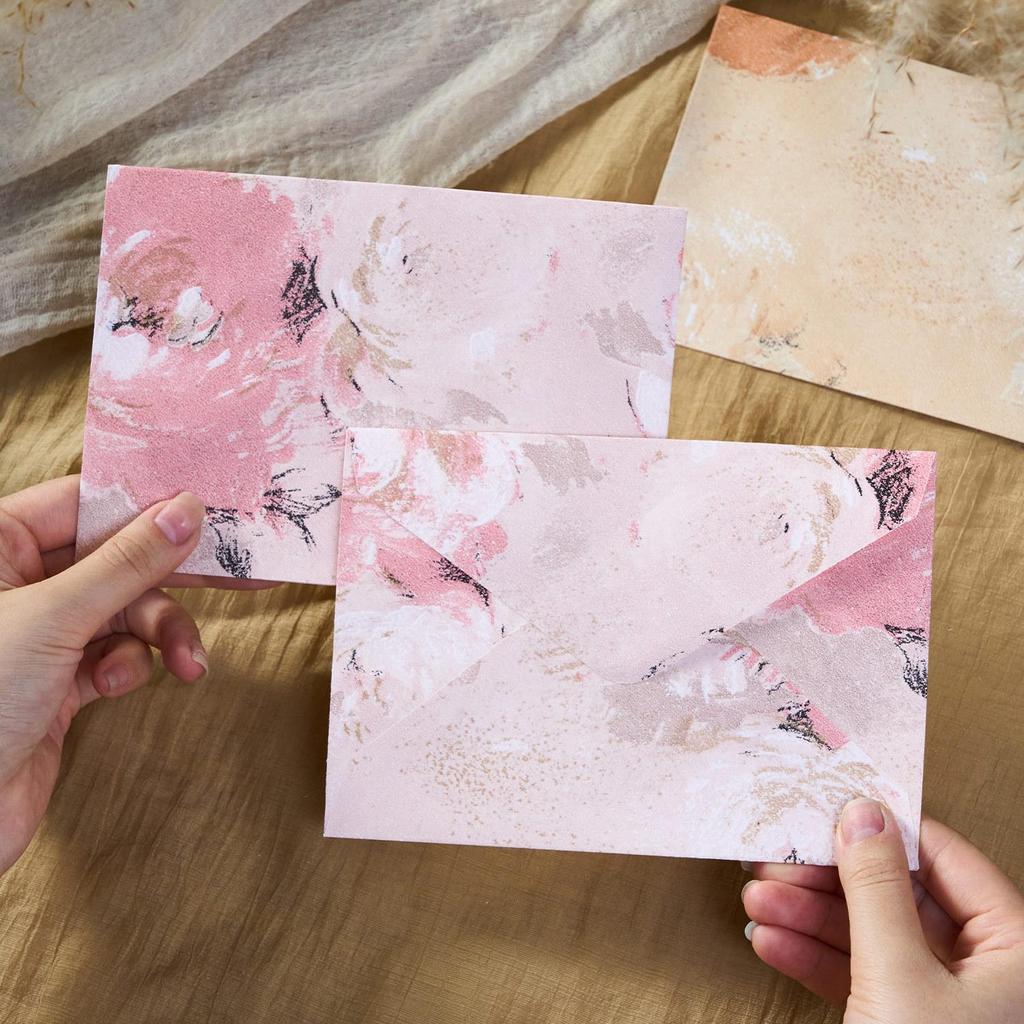 Retro Floral Embossed 3D Envelope & Letter Paper Set