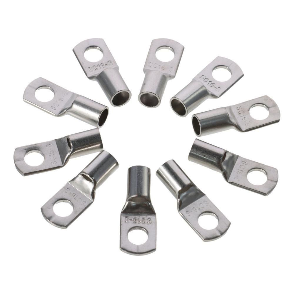 10Pcs Copper Battery Cable Ends 10AWG SC16-6 Copper Wire Lugs Practical   Connectors