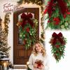 Artificial Christmas Inverted Tree Wreath Wall Hanging Door Decoration for Home Holiday