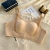 Women's Summer Thin Rabbit Ear Cup Adjustment Type Large Breast with Small Retraction and Anti Sagging Non Mark Bra