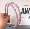 Fashion Rhinestone Hairband Women Full Diamond Super Flash double Crystal Side Hair Band Headband Hair Accessories