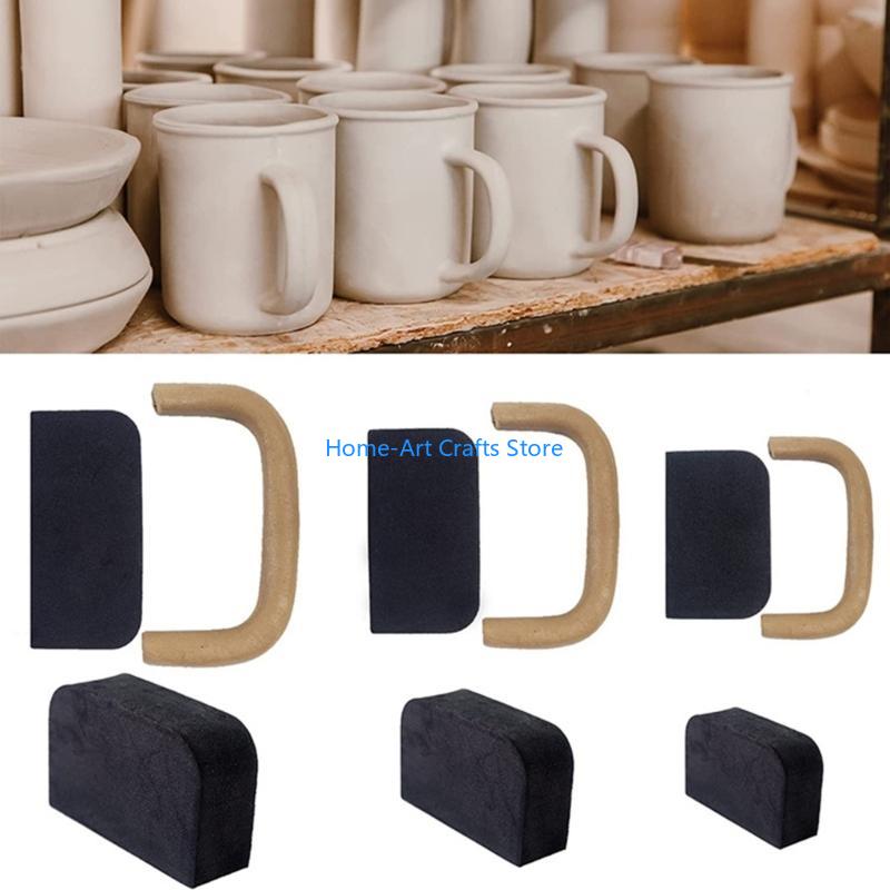 Y3NA 12-Pieces Pottery Mug Handle Molds Set for Clay Mug Handle Forms Mug Handle Making Pottery Molds, Various Sizes & Shapes