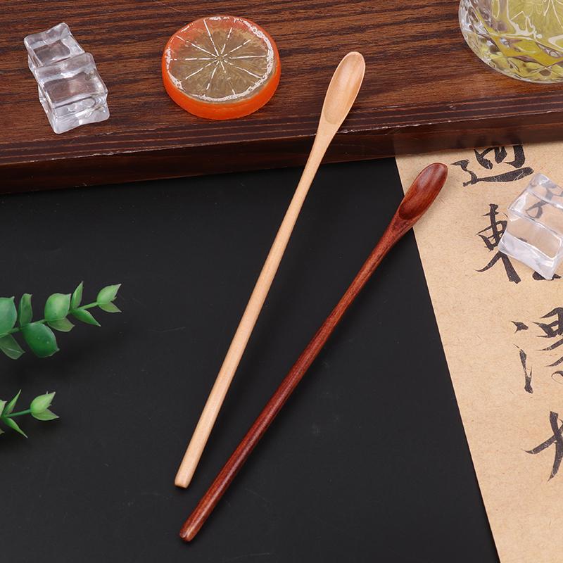 Japanese Cooking Honey Sugar Spoon Tea Coffee Stirring Spoons Long Handle Wooden Spoon Household Dessert Drink Spoon Small Spoon