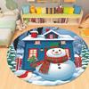 Merry Christmas Round Area Rugs Christmas Tree Red Plaid Rug for Living Room Carpets, Breathable Rug for Kids Room Floor Mat