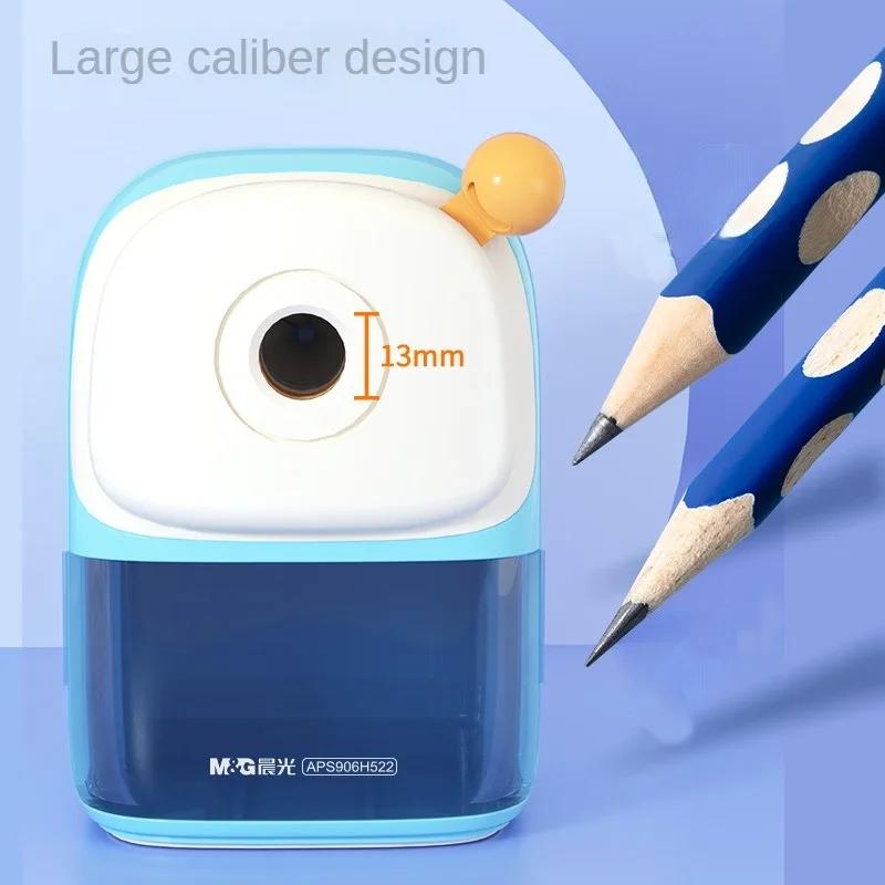 M&G Manual Pencil Sharpener 5-speed Adjustable Thickness Automatic Lead Feed Student Turner Pencil Roller Blue/Pink/Green